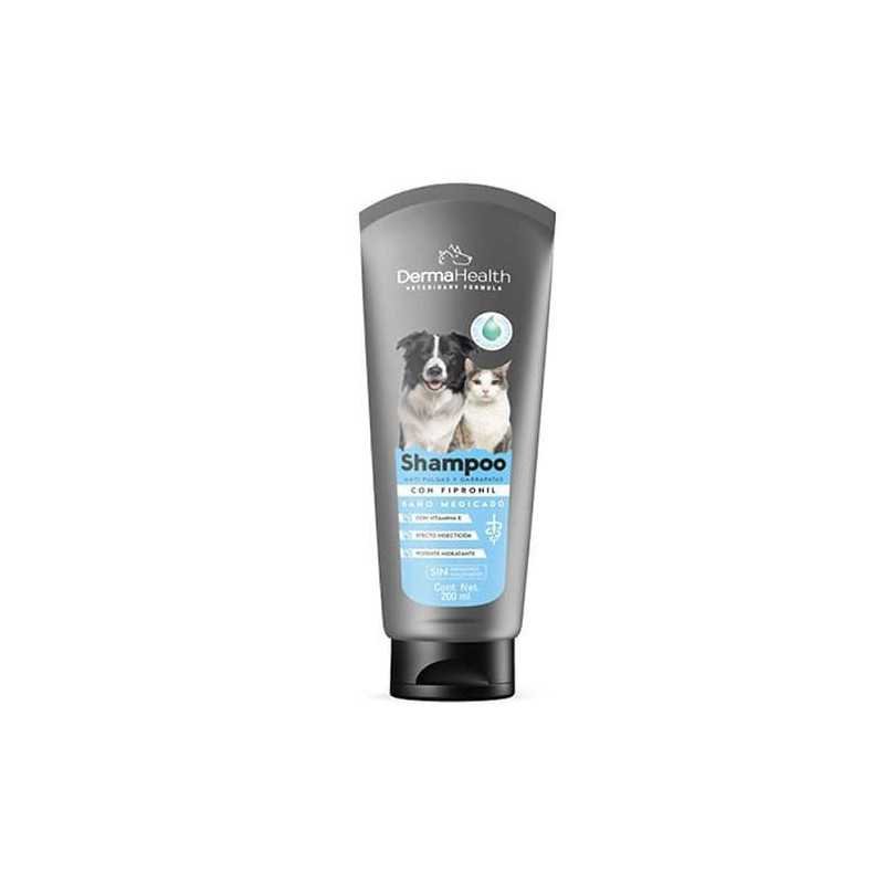 Dermahealth Champú Antipulgas y Garrapatas, 200 ml, perros y gatos