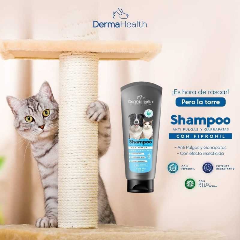 Dermahealth Champú Antipulgas y Garrapatas, 200 ml, perros y gatos