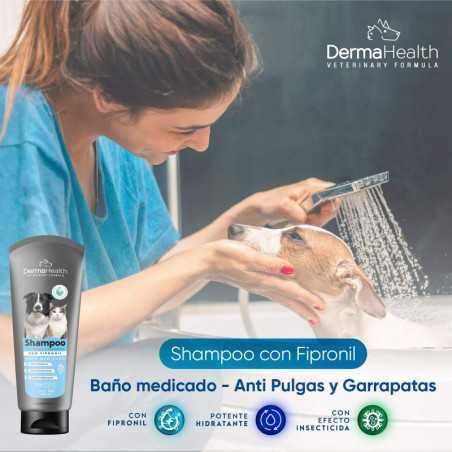 Dermahealth Champú Antipulgas y Garrapatas, 200 ml, perros y gatos
