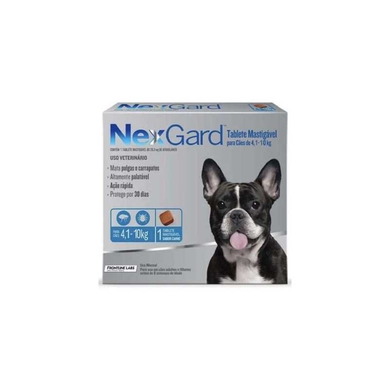 Nexgard antipulgas/garrapatas/ácaros, 1 Tableta masticable, de 4,1-10 kg