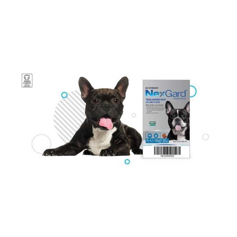 Nexgard antipulgas/garrapatas/ácaros, 1 Tableta masticable, de 4,1-10 kg