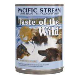 Taste of the Wild Pacific Stream, Alimento húmedo, Libre de granos, Perro todas las edades, Salmón y Pavo en salsa , 390 g