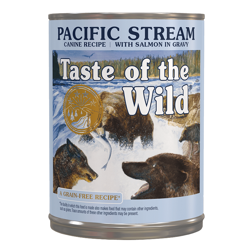Taste of the Wild Pacific Stream, Alimento húmedo, Libre de granos, Perro todas las edades, Salmón y Pavo en salsa , 390 g