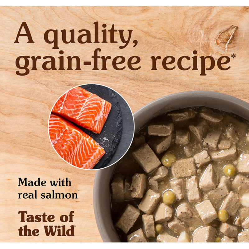 Taste of the Wild Pacific Stream, Alimento húmedo, Libre de granos, Perro todas las edades, Salmón y Pavo en salsa , 390 g