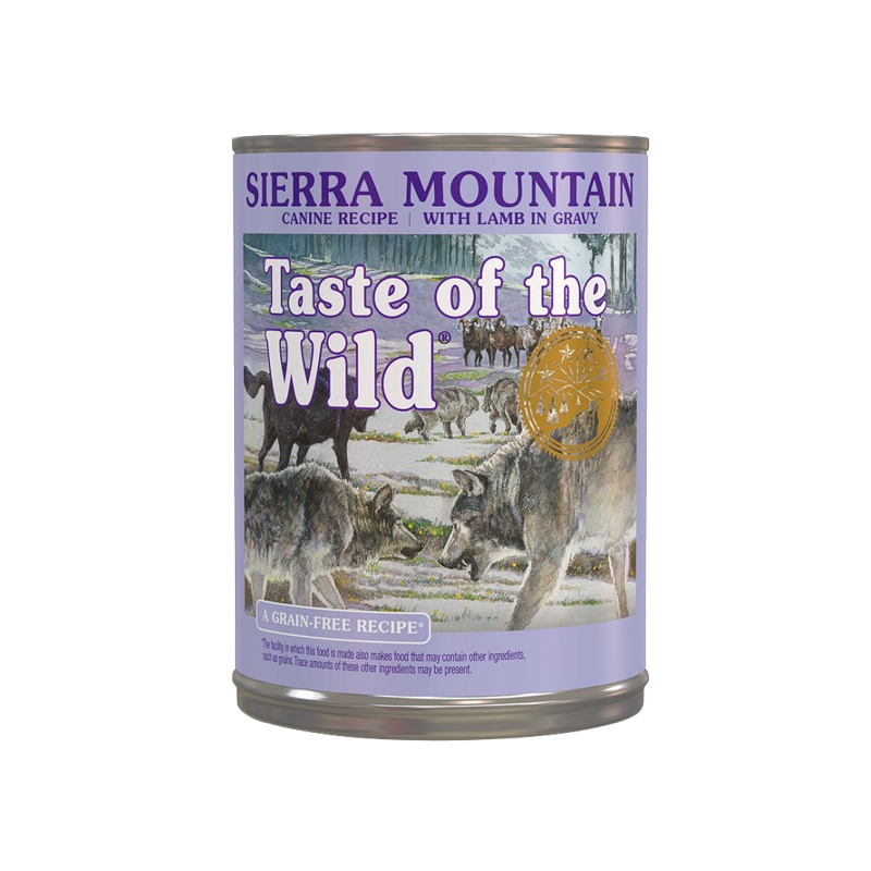 Taste of the Wild Sierra Mountain, Alimento húmedo, Libre de granos, Perro todas las edades, Cordero en salsa , 390 g