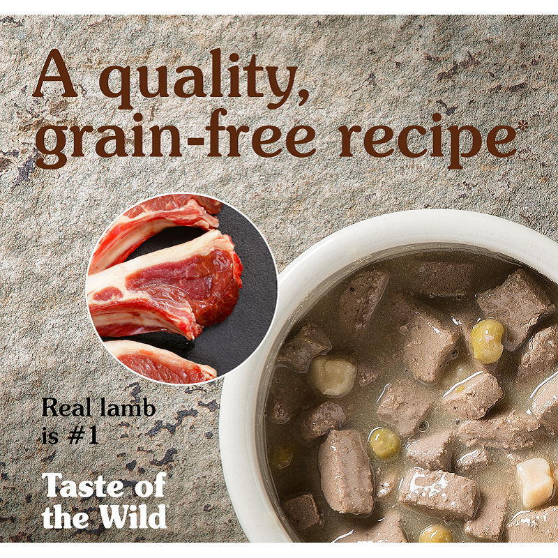 Taste of the Wild Sierra Mountain, Alimento húmedo, Libre de granos, Perro todas las edades, Cordero en salsa , 390 g