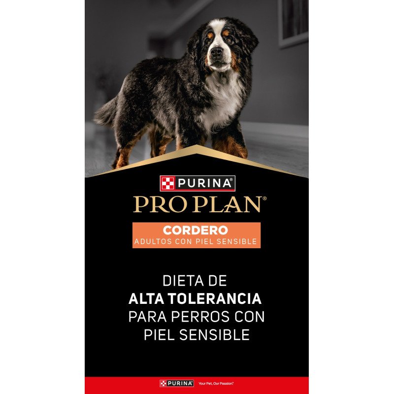 Pro Plan Sensitive skin (piel sensible), Todas las razas, Cordero, 15 kg