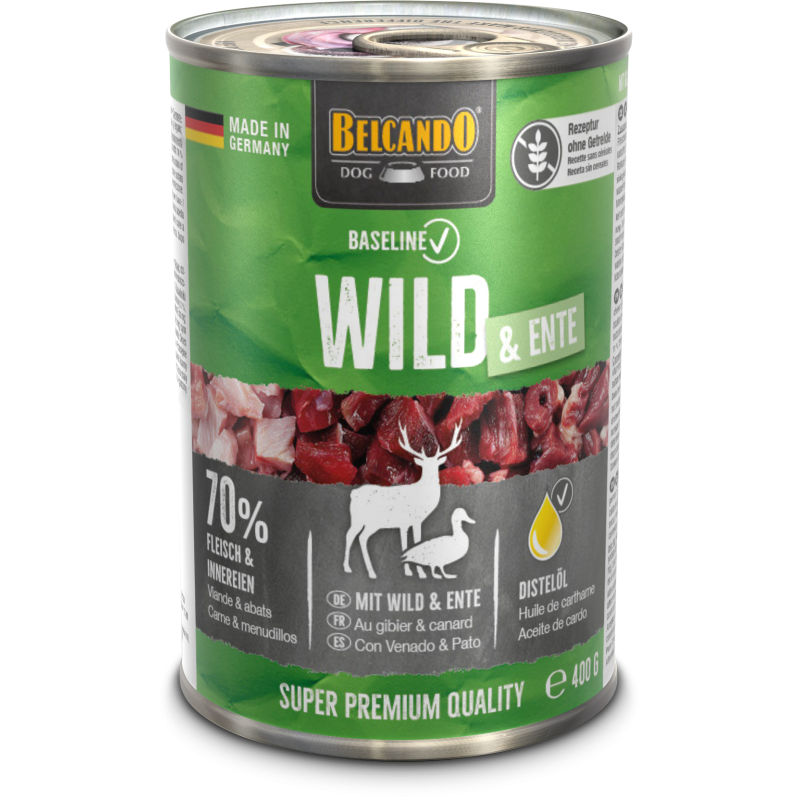 Belcando, Alimento húmedo, Libre de granos, Perro todas las edades, Venado y Pato, 400 g