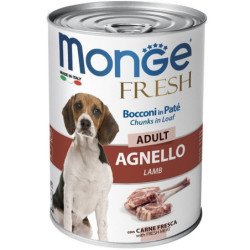Monge Fresh, Alimento húmedo, Libre de granos, Perro Adulto y Senior, Sabor Cordero, 400 g