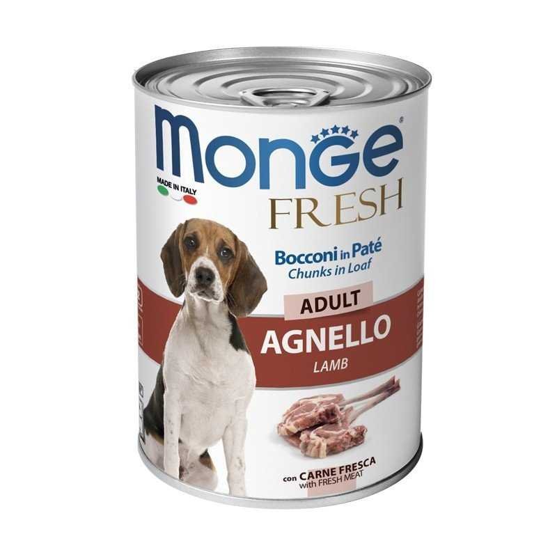 Monge Fresh, Alimento húmedo, Libre de granos, Perro Adulto y Senior, Sabor Cordero, 400 g