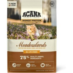 Acana Meadowlands, Alto en Proteínas, Libre Granos, Gato y Gatitos, Pollo y Pavo de libre pastoreo