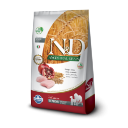 N&D Super Premium, Adulto Razas Medianas y Grandes Senior (Edad madura), Pollo y Granada, 10,1 kg