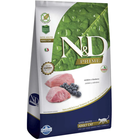 N&D Super Premium, Libre de granos, Gato Adulto, Cordero y Arándanos