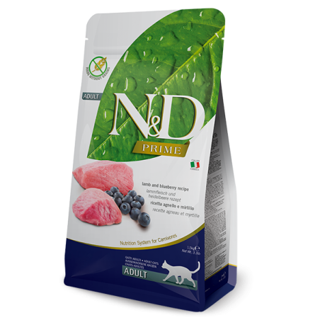 N&D Super Premium, Libre de granos, Gato Adulto, Cordero y Arándanos