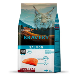 Bravery, Libre de granos, Gato Adulto Esterilizado, Salmón